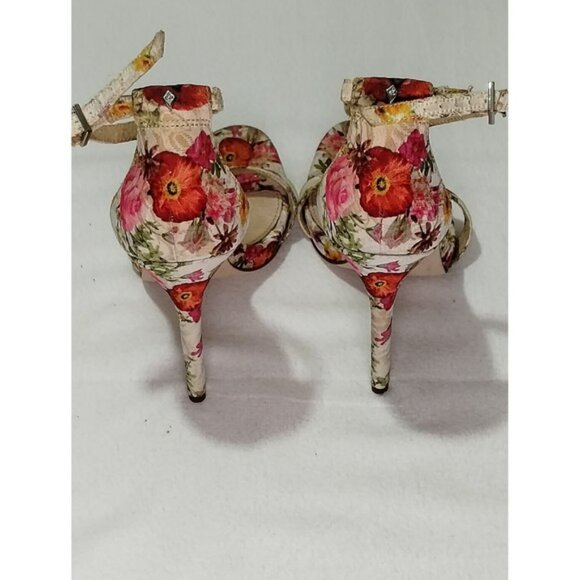 Sam Edelman Eleanor Floral Print Ankle Strap Heels Size 7 Women's Shoes - Picture 7 of 13